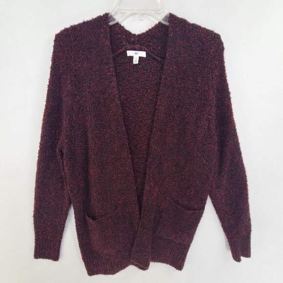 BP NWT Oversized Knit Cardigan Sweater Burgandy Size M Academia Cozy Core - Picture 1 of 8